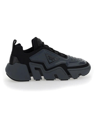 Shop Prada Sneakers In Nero+smog 1