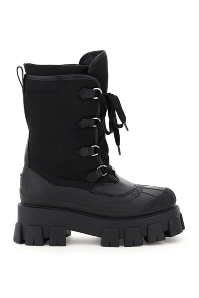 Shop Prada Monolith Shell Lace-up Boots In Nero (black)