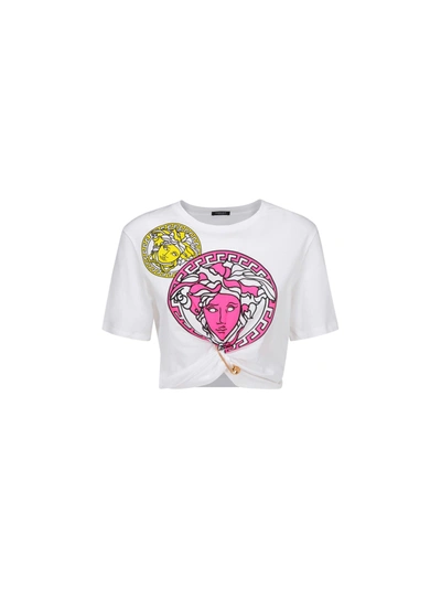 Shop Versace T-shirt In White