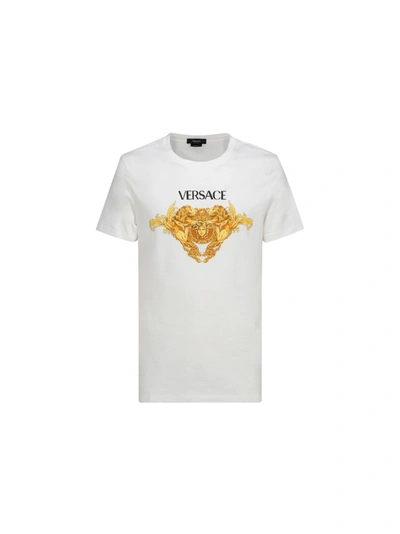Shop Versace T-shirt In Bianco