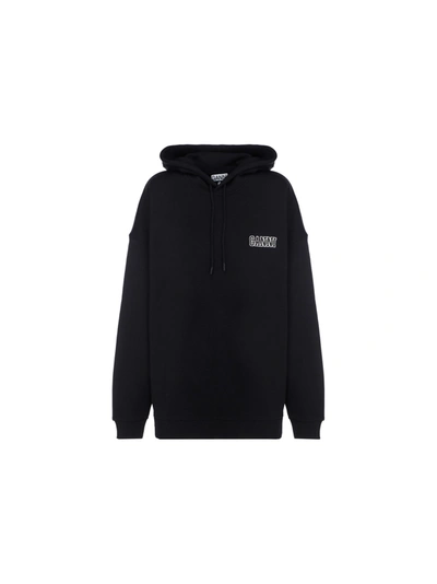 Shop Ganni Hoodie In Black