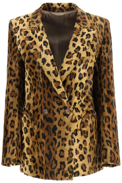 Shop Blazé Milano Everynight Leopard Blazer In Leopard (brown)