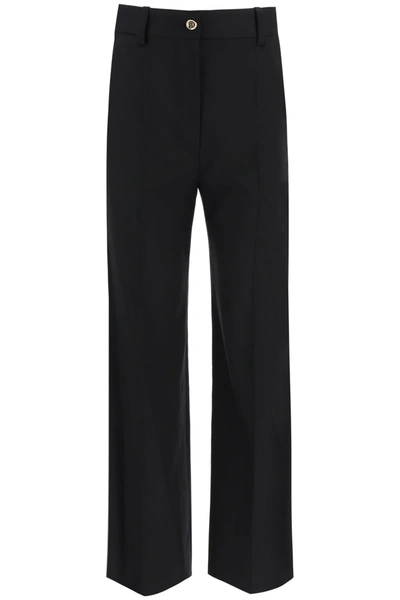 Shop Patou Trousers In Virgin Wool In Black (black)
