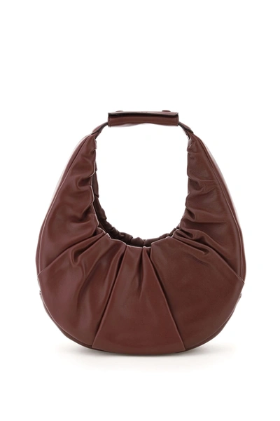 Shop Staud Soft Moon Hobo Bag In Bordeaux (purple)