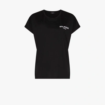 Shop Balmain Logo Print T-shirt - Women's - Cotton In Black