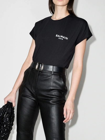 Shop Balmain Logo Print T-shirt - Women's - Cotton In Black