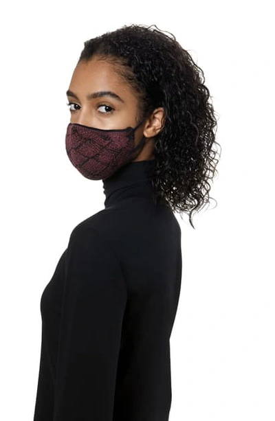 Shop St John Diamond Pattern Pique Knit Adult Face Mask In Beige