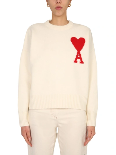 Shop Ami Alexandre Mattiussi Oversize Fit Sweater In White