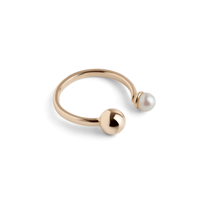Shop Aurate Asymmetric Pearl Ring In Gold/ Pink
