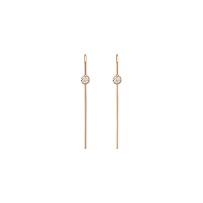 Shop Aurate Long Midi Diamond Hook Earrings In Gold/ White