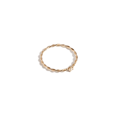 Shop Aurate Mini Stackable Twist Diamond Ring In Gold/ White