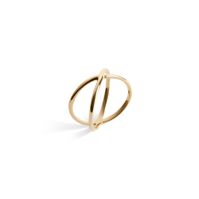 Shop Aurate X Ring In Gold/ White
