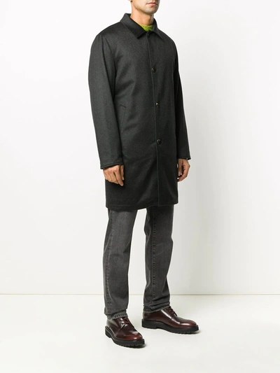 Shop Kired Button-up Cashmere Coat In Black