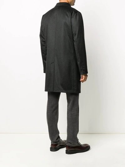 Shop Kired Button-up Cashmere Coat In Black