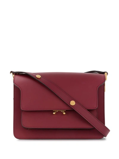 Shop Marni Accordion Pocket Style Shoulder Bag In Red