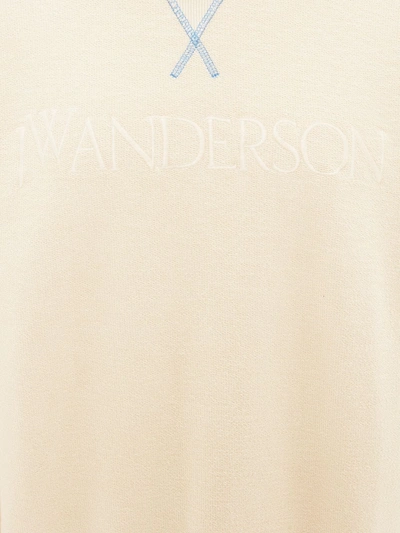 Shop Jw Anderson Embroidered Logo Cotton Sweatshirt In White