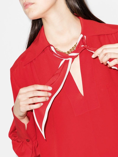 Shop Givenchy Scarf Logo Print Detail Blouse In Red