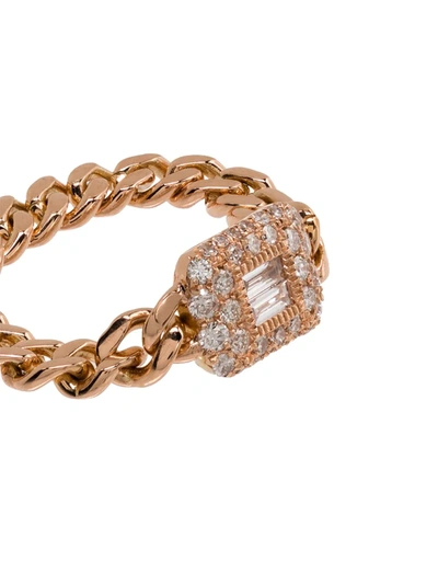 Shay 18kt Rose Gold Diamond Chain-link Ring In Gold