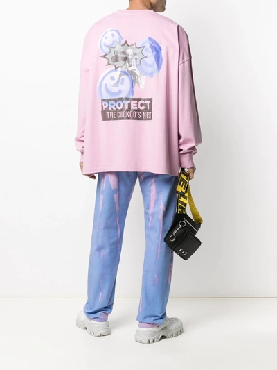 Shop Martine Rose Drop-shoulder Cotton Sweatshirt In Pink