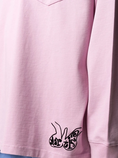 Shop Martine Rose Drop-shoulder Cotton Sweatshirt In Pink