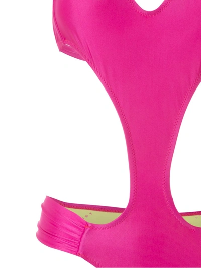 Amir Slama Draped Cut-out One-piece In Pink