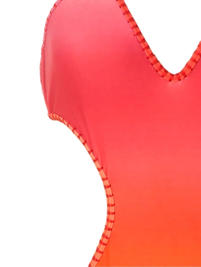 Amir Slama Crocheted Tie-dye One Piece In Orange