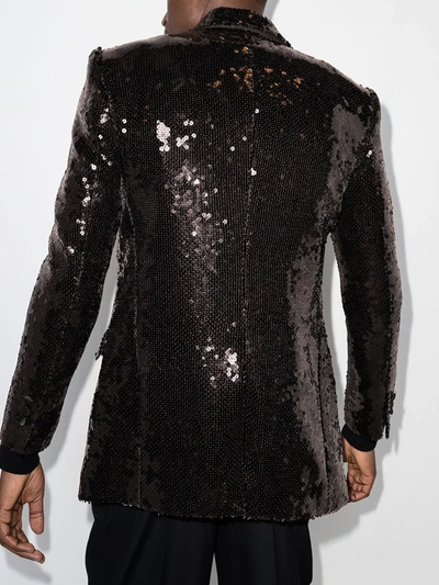 Shop Balmain Sequin Embroidered Blazer In Black