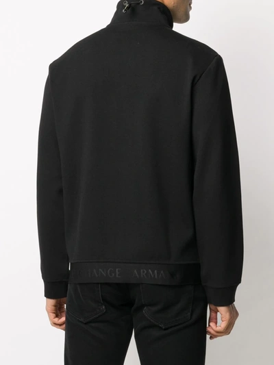 Shop Armani Exchange Logo-embroidered Sweatshirt In Black