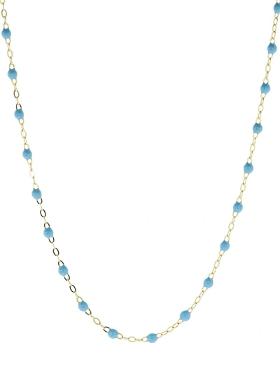 Gigi Clozeau 18kt Rose Gold Turquoise Beaded Necklace In Gold