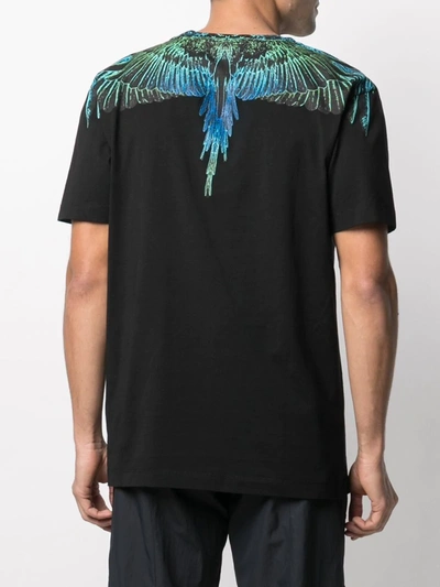 Shop Marcelo Burlon County Of Milan Wings-print Crew Neck T-shirt In Black