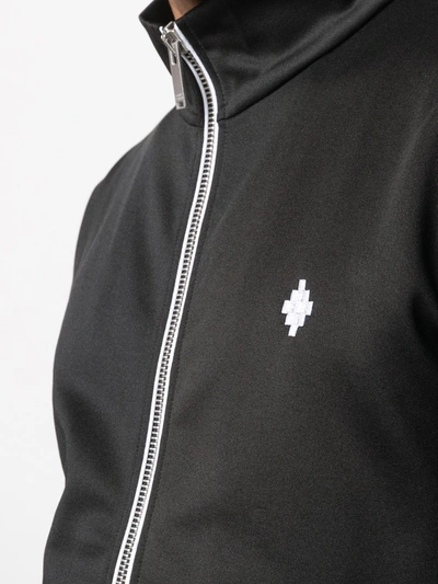Shop Marcelo Burlon County Of Milan Logo-embroidered Track Jacket In Black