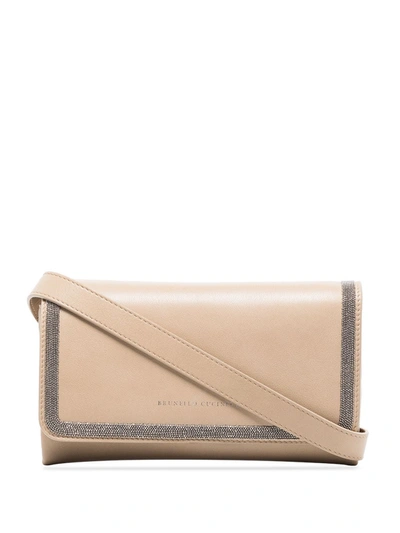 Shop Brunello Cucinelli Metallic Trim Belt Bag In Neutrals