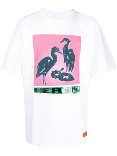 Shop Heron Preston Litho Graphic-print T-shirt In White