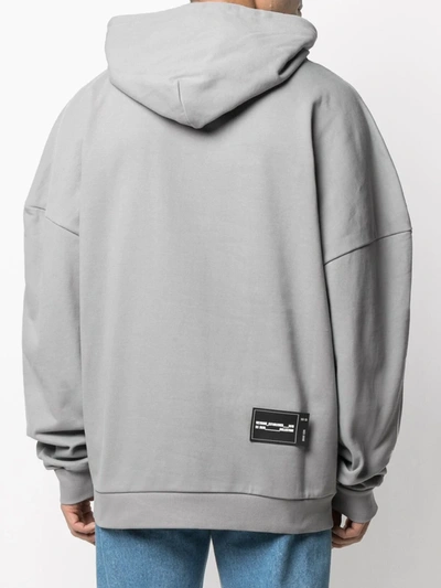 Shop We11 Done Two-tone Hoodie In Grey