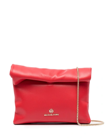 Shop Michael Michael Kors Lola Shoulder Bag In Red