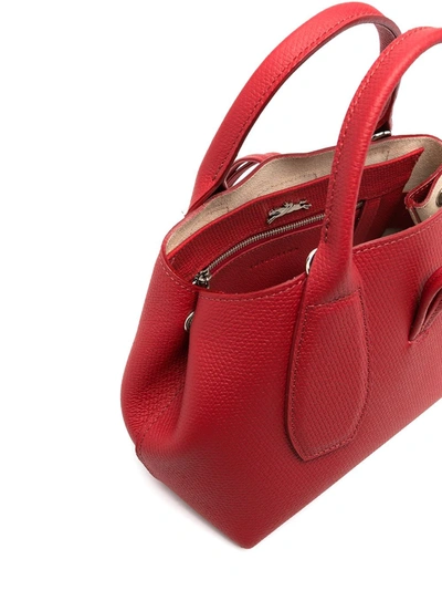 Shop Longchamp Small Roseau Tote Bag In Red