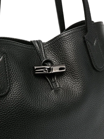 Shop Longchamp Roseau Shoulder Bag In Black