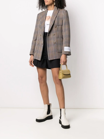 Forte Dei Marmi Couture Check Patterned Double-breasted Blazer In Brown