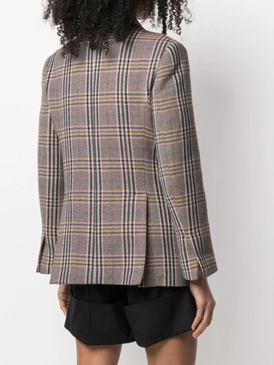 Forte Dei Marmi Couture Check Patterned Double-breasted Blazer In Brown
