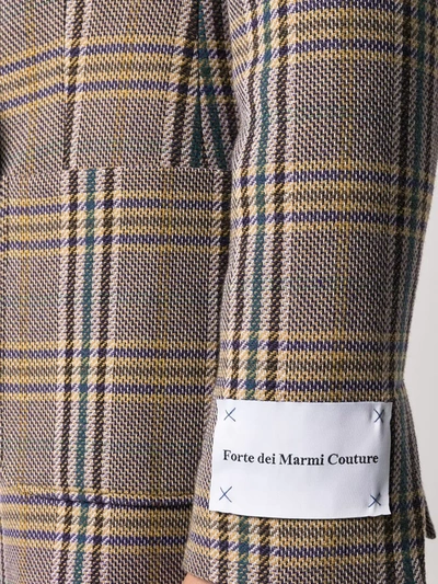 Forte Dei Marmi Couture Check Patterned Double-breasted Blazer In Brown