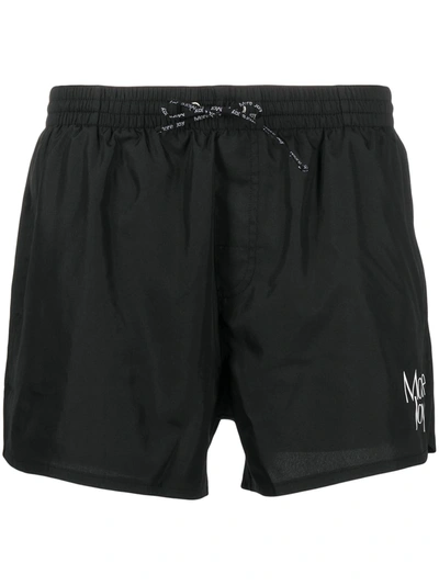 Shop More Joy Drawstring Waist Swimming Shorts In Black