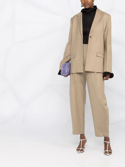 Shop Totême Single-breasted Blazer Jacket In Neutrals