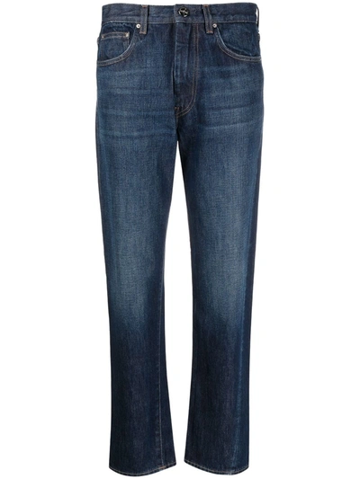 Shop Totême Mid-rise Cropped Jeans In Blue