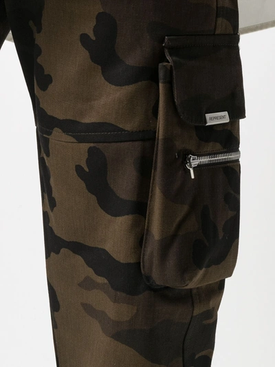 Shop Represent Skinny Camouflage Cargo Trousers In Brown