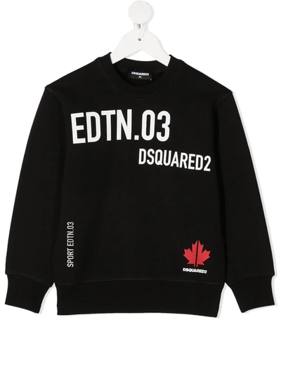 Dsquared2 Multi-logo Print Sweatshirt In Black