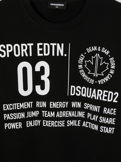 Shop Dsquared2 Teen Slogan Print Sweatshirt In Black