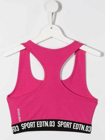Shop Dsquared2 Teen Logo-band Sports Bra In Pink