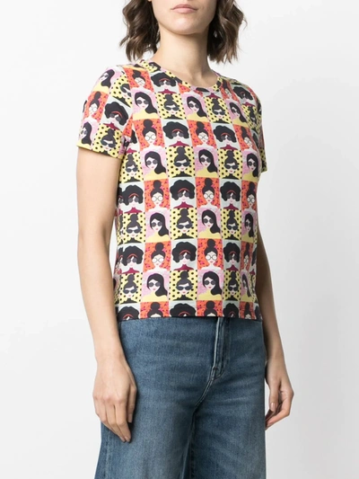 Shop Alice And Olivia Stace Face-print Cotton T-shirt In Black
