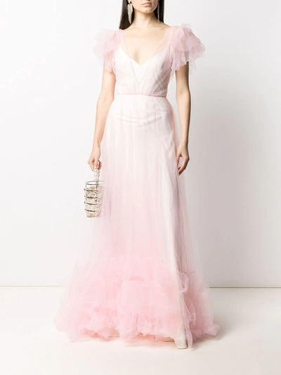 Shop Jenny Packham A-line Tulle Gown In Pink