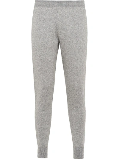 Shop Prada Cashmere Knitted Track Pants In Grey